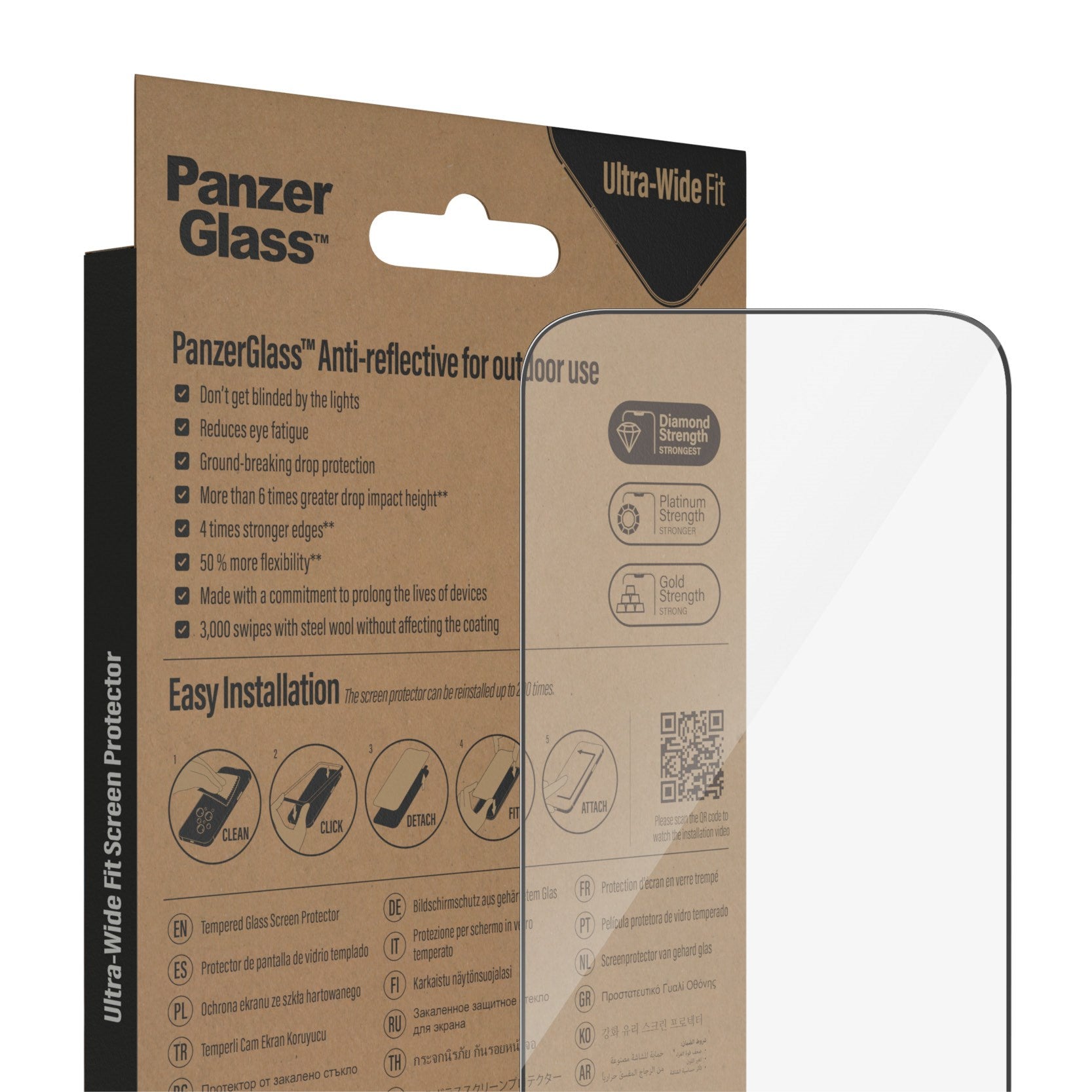 PanzerGlass® Anti-Reflective Skærmbeskyttelse iPhone 14 Pro | Ultra-Wide Fit m. EasyAligner